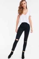 Urban Outfitters Bdg Twig Ripped High-rise Skinny Jean - Black