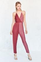 Urban Outfitters Silence + Noise Sweet And Salty Satin Colorblock Jumpsuit
