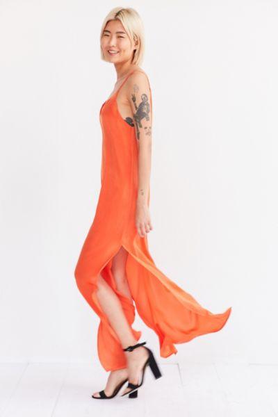 Silence + Noise Deep-v Satin Maxi Slip Dress