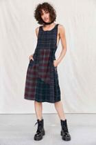 Urban Outfitters Urban Renewal Remade Plaid Flannel Midi Dress,charcoal,l