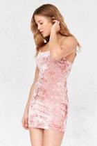 Urban Outfitters Kimchi Blue Crushed Velvet Bodycon Mini Dress,rose,xs