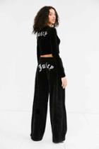 Urban Outfitters Juicy Couture For Uo Wide-leg Velour Pant,black,xs
