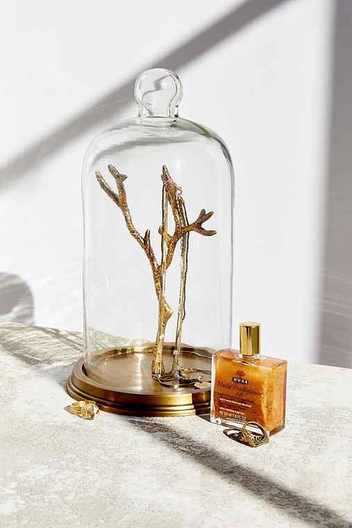 Urban Outfitters Magical Thinking Glass Cloche Jewelry Stand,bronze,one Size