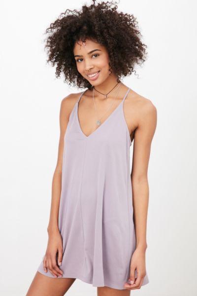 Silence + Noise V-neck Cupro Mini Slip Dress