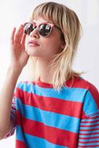 Urban Outfitters Skylar Half-frame Sunglasses,orange,one Size