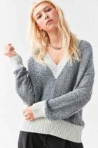 Urban Outfitters Silence + Noise Remy Deep V Sweater,blue Multi,l