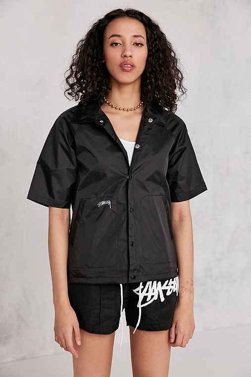 Urban Outfitters Stussy Nordhood Short Sleeve Coach Jacket,black,xs