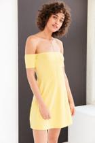 Truly Madly Deeply Off-the-shoulder Button-front Mini Dress