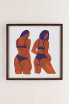 Urban Outfitters Leah Reena Goren Bikini Girls Art Print,walnut Wood,44x44
