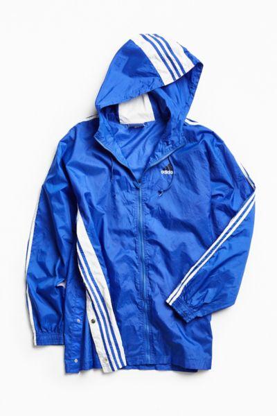 Urban Outfitters Vintage Adidas Bright Blue '90s Prep Sport Windbreaker Jacket
