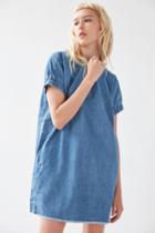 Bdg Elastic-sleeve Denim Mini Dress