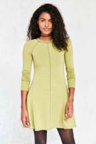 Urban Outfitters Bdg Outfield Long-sleeve Sweatshirt Mini Dress,chartreuse,l