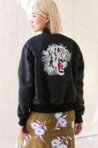 Urban Outfitters Urban Renewal Recycled Embroidered Satin Bomber Jacket,black,m