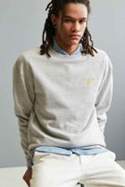 Urban Outfitters Uo Stockton Embroidered Fleece Crew Neck Sweatshirt,grey,xl