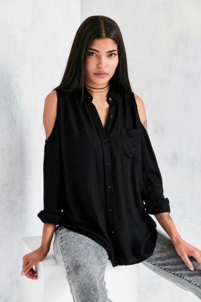 Silence + Noise Cold Shoulder Button-down Shirt