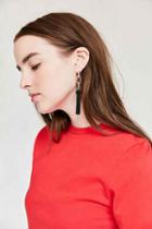 Urban Outfitters Yara Chain Tassel Statement Earring,black,one Size
