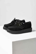 Urban Outfitters T.u.k. Suede Low Viva Creeper Shoe,black,w 6/m 4