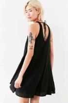 Urban Outfitters Silence + Noise Angel Tulip-hem Swing Dress,black,l