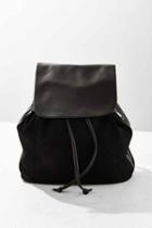 Urban Outfitters Clean Suede Backpack,black,one Size