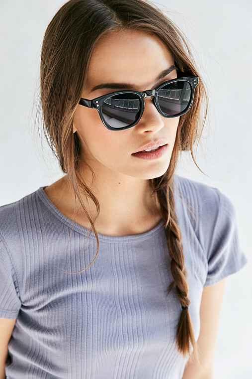 Urban Outfitters Classic Slim Square Sunglasses,black,one Size