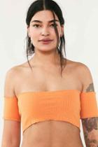 Urban Outfitters Silence + Noise Riviera Ribbed Off-the-shoulder Top,red,s