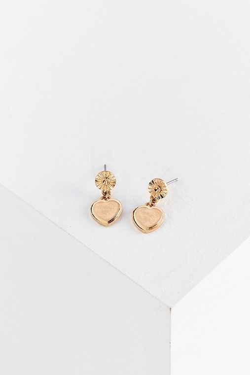 Urban Outfitters Flower Icon Dangle Drop Earring,gold,one Size