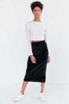 Urban Outfitters Silence + Noise Velvet Pull-on Column Midi Skirt