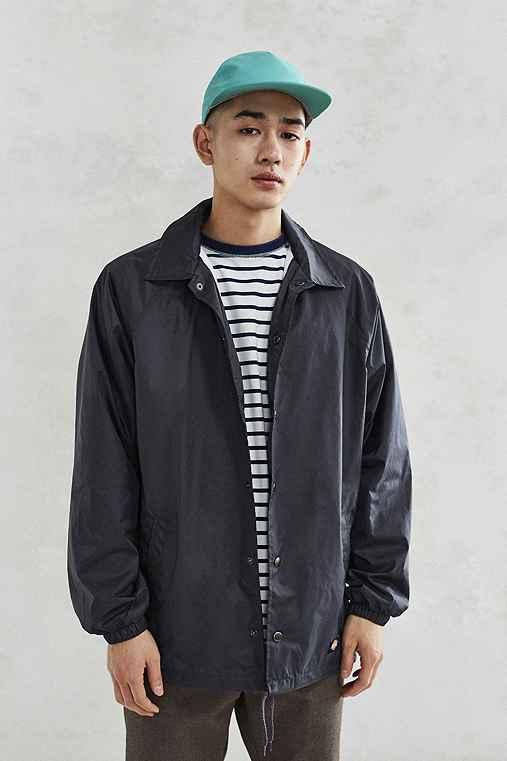 Urban Outfitters Dickies Snap Front Nylon Jacket,charcoal,m