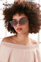 Urban Outfitters Poolside Half-frame Sunglasses,brown,one Size