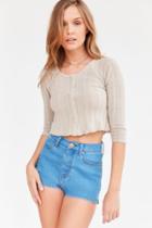 Kimchi Blue Maisy Button-front Thermal Cropped Top