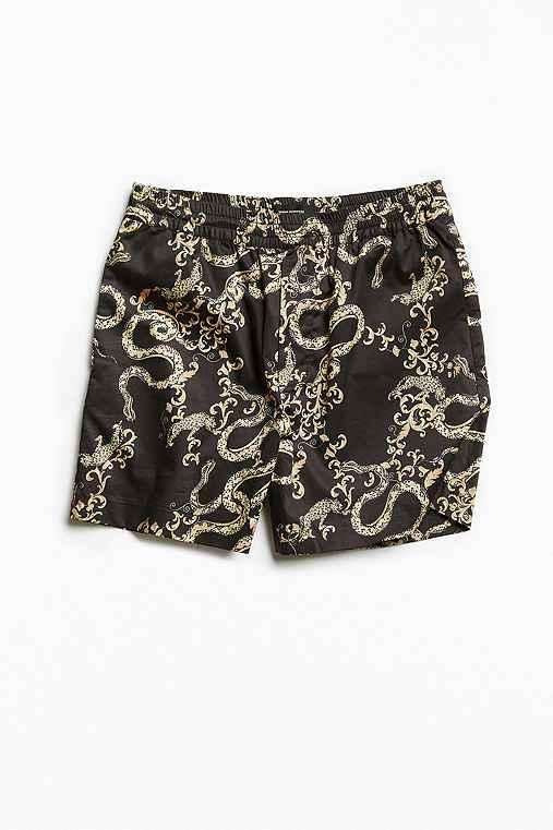 Urban Outfitters Uo Baroque Elastic Waist Dress Short,washed Black,m