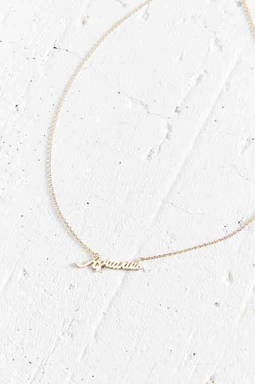 Urban Outfitters Zodiac Nameplate Necklace,aquarius,one Size