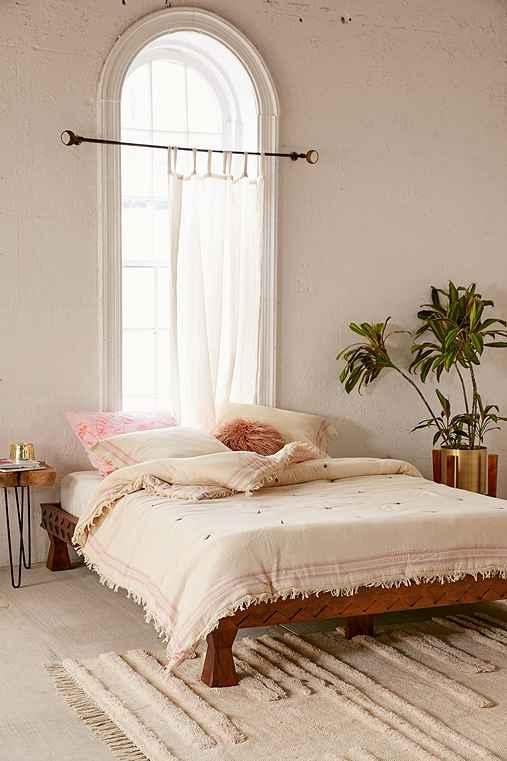 Urban Outfitters Eloisa Carved Wood Platform Bed,chocolate,queen