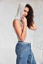 Urban Outfitters Silence + Noise Naomi Hooded Muscle Tank Top,grey,s