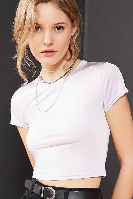 Urban Outfitters Silence + Noise Virtual Babe Crop Tee,lavender,xs