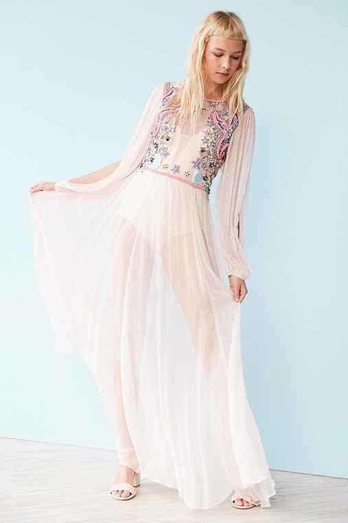 Urban Outfitters Kimchi Blue Wonderland Embellished Maxi Dress,multi,m