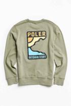 Urban Outfitters Poler Geo Bear Crew Neck Sweatshirt,olive,s