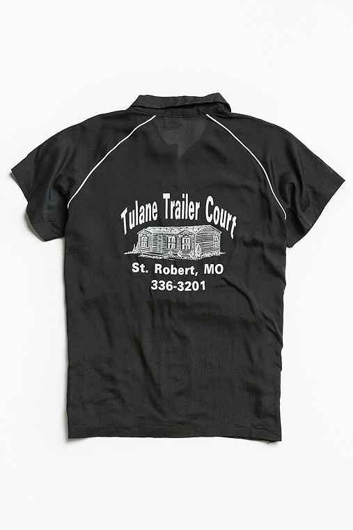 Urban Outfitters Vintage Tulane Trailer Bowling Shirt,black,s/m