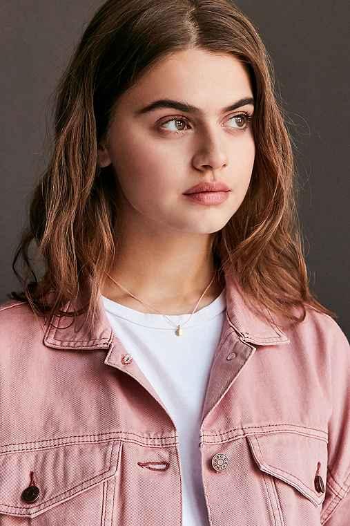 Urban Outfitters Mini Tag Short Necklace,pink,one Size