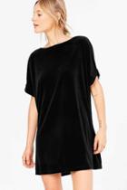 Urban Outfitters Silence + Noise Velvet Boat-neck Mini Dress,black,s