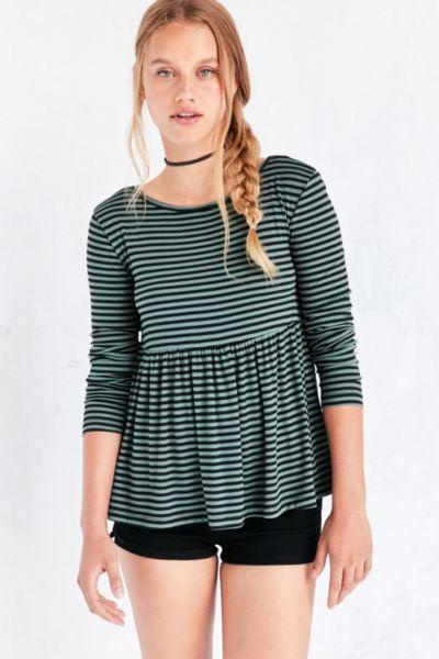 Urban Outfitters Kimchi Blue First Date Long-sleeve Peplum Tee