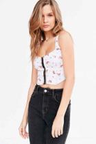Urban Outfitters Kimchi Blue Floral Print Bustier Cami,cream Multi,xs