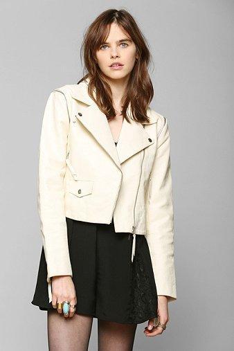 Just Female Dagmar Convertible Leather Moto Jacket