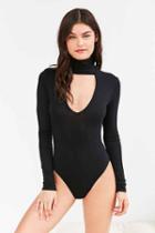 Urban Outfitters Out From Under Plunging Turtleneck Bodysuit,black,l
