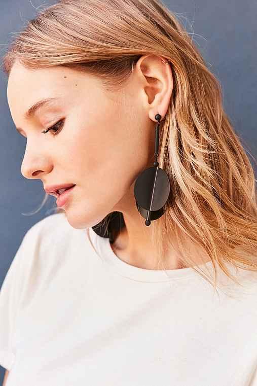 Urban Outfitters Genesis Statement Drop Earring,black,one Size