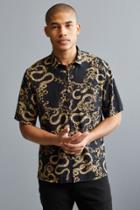 Urban Outfitters Uo Baroque Rayon Short Sleeve Button-down Shirt