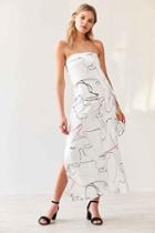 Urban Outfitters So It Goes The Label Bermuda Strapless Maxi Dress,cream Multi,s