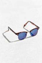 Urban Outfitters Classic Half-frame Mirrored Sunglasses,brown,one Size