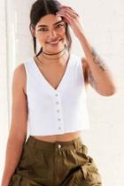 Urban Outfitters Kimchi Blue Anna Button-down Crop Tank Top,white,s