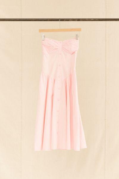 Urban Outfitters Vintage Pink Lace Inset Strapless Dress